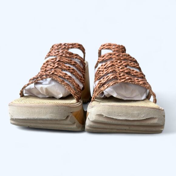 Vintage 90s Y2K SODA Braided Chunky Platform Wedge Sandals Womens Size 9 10 Boho - Picture 6 of 14